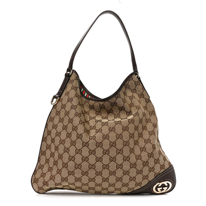 Gucci Monogram Medium New Britt Hobo Dark Brown 1 of 9