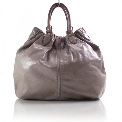Miu Miu Nappa Frame Gathered Tote Lux Astro Grey 1 of 11