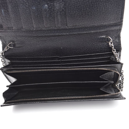 Gucci Monogram Metal Bar Chain Wallet Black 5 of 14