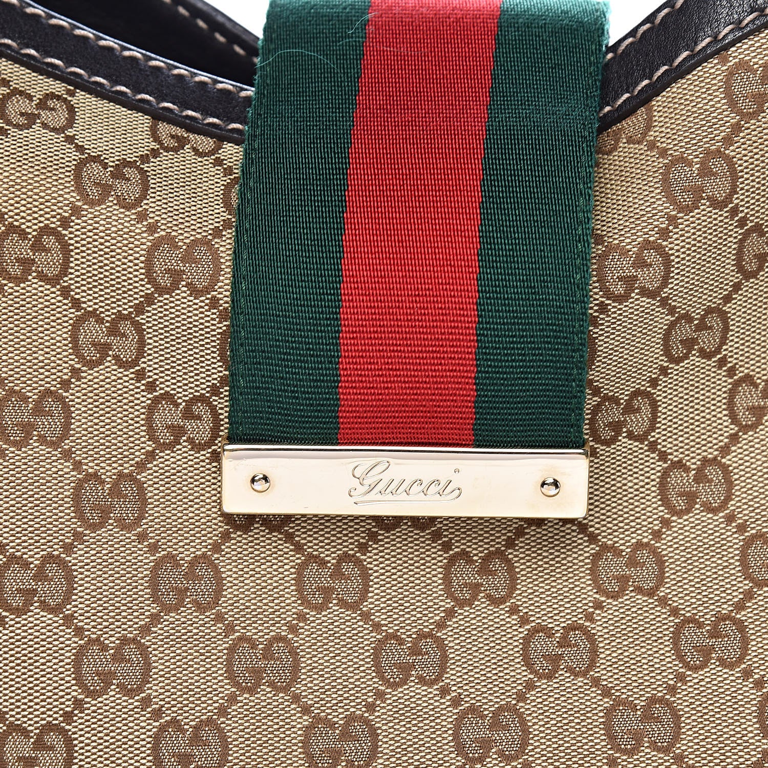Gucci Monogram Large New Ladies Web Hobo Dark Brown 15 of 15