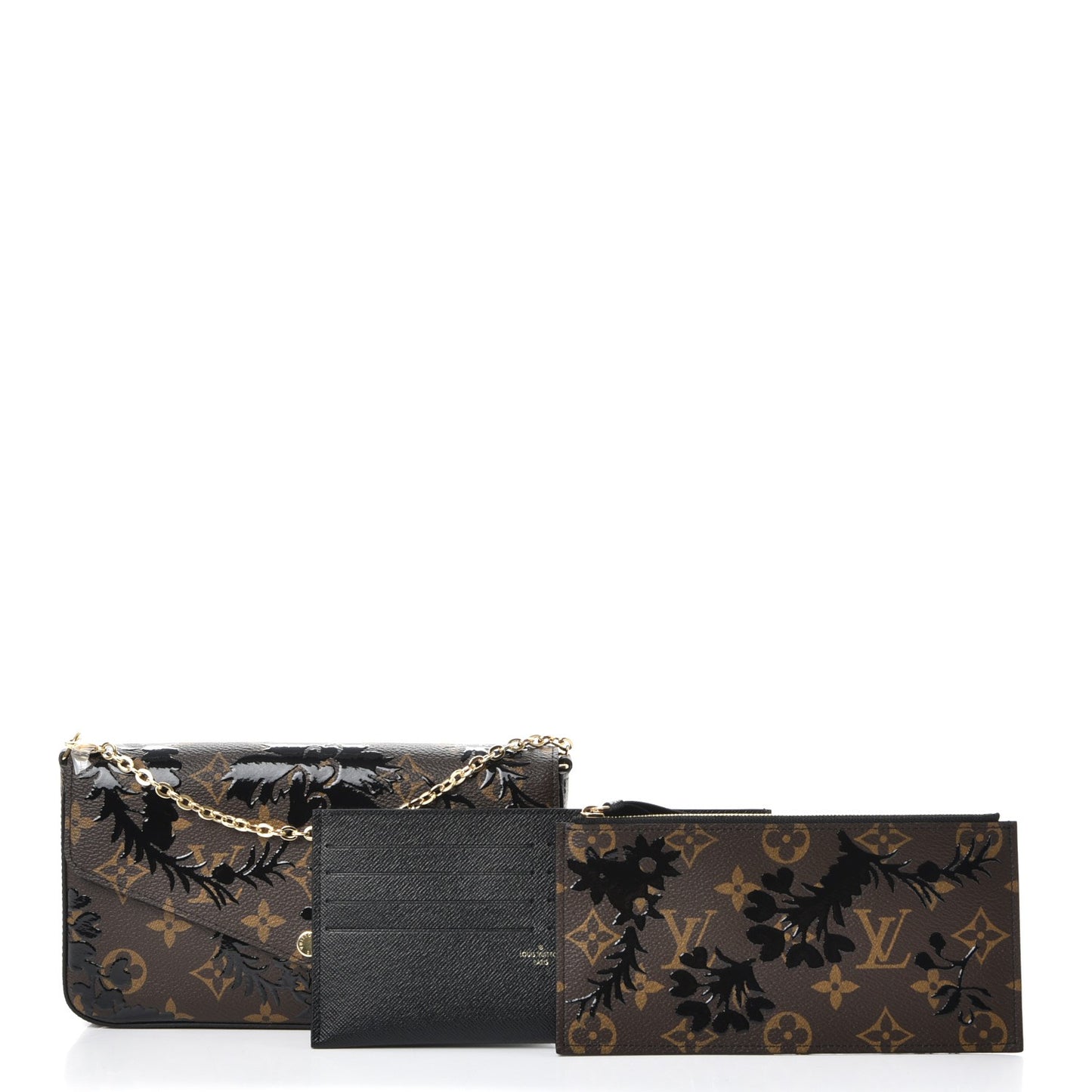 Monogram Blossom Pochette Felicie Chain Wallet Black