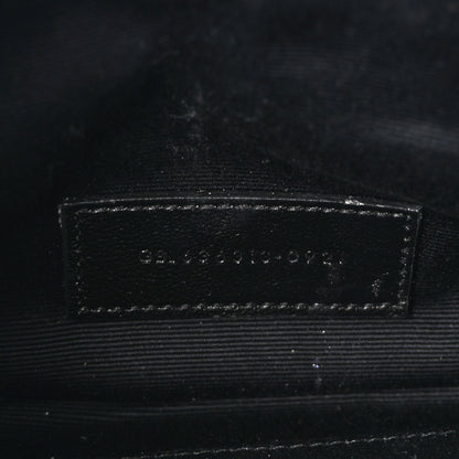 Saint Laurent Grain De Poudre Chevron Monogram Large Bill Pouch Black 7 of 7