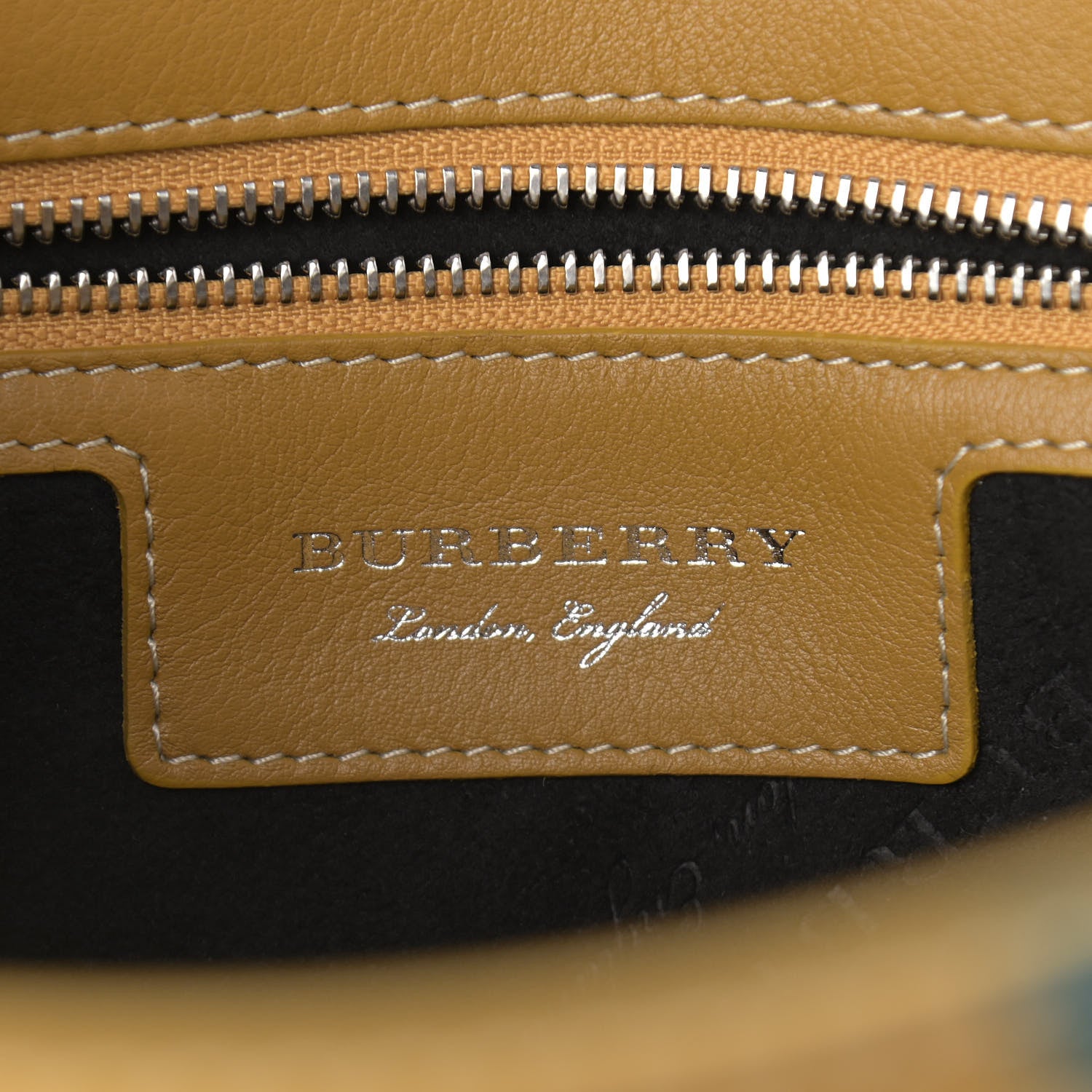 Burberry Trench Calfskin Splash Print Medium DK88 Top Handle Bag Ochre Yellow 6 of 15