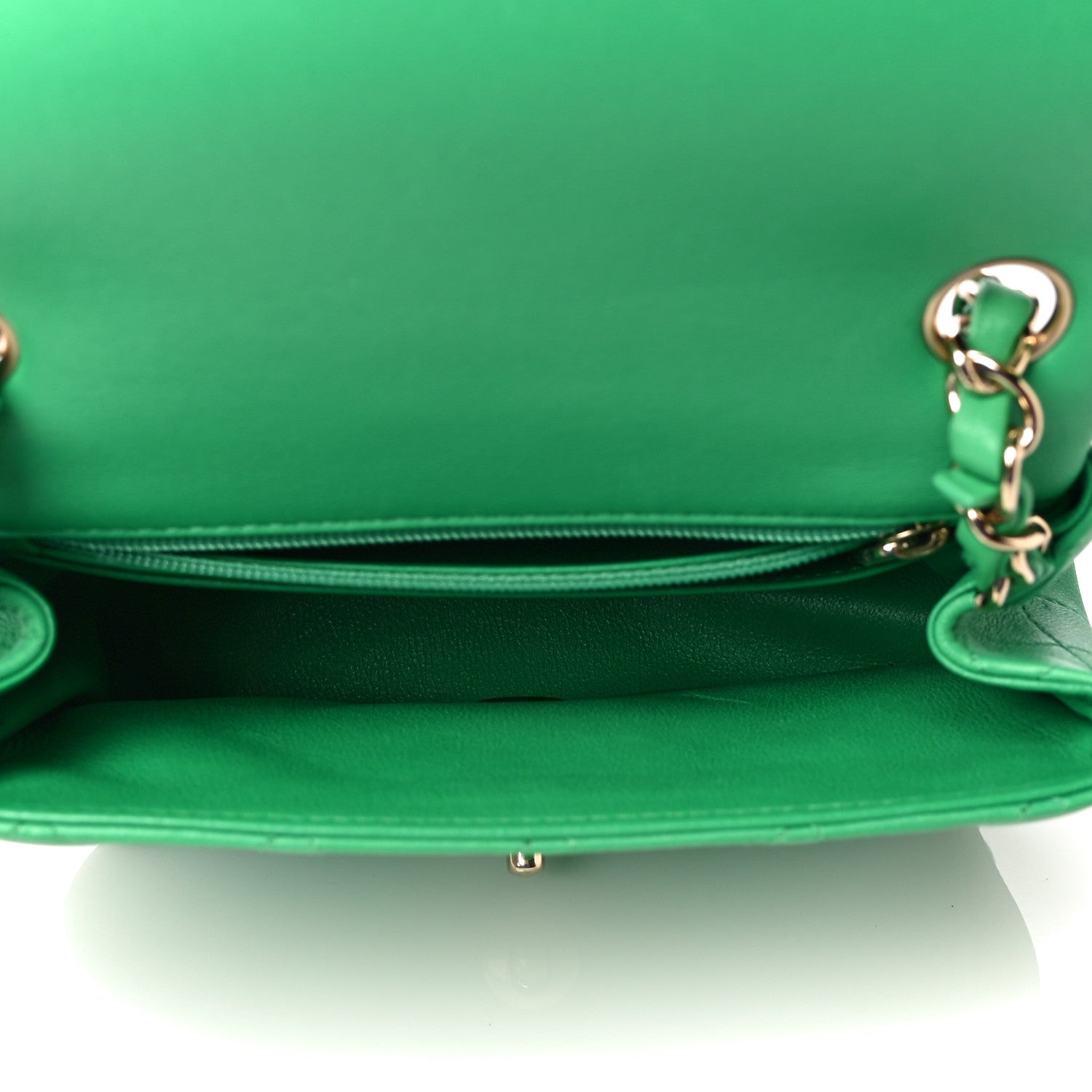 Chanel Lambskin Quilted Mini Square Flap Green 8 of 8