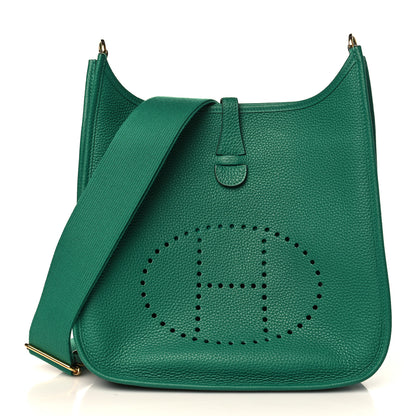 Hermes Taurillon Clemence Evelyne III PM Vert Vertigo 1 of 9
