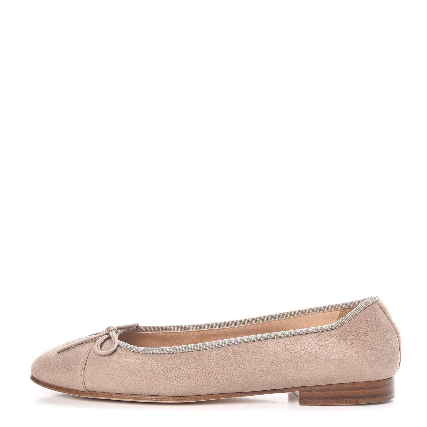 Chanel Nubuck Cap Toe CC Ballerina Flats 39.5 Light Brown 1 of 8