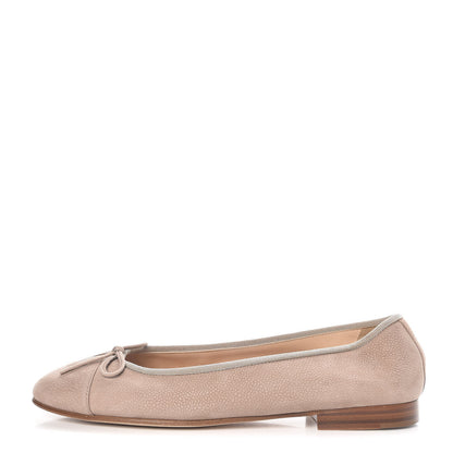 Chanel Nubuck Cap Toe CC Ballerina Flats 39.5 Light Brown 1 of 8