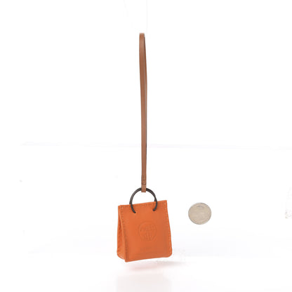 Hermes Milo Lambskin Swift Shopping Bag Charm Feu Gold 2 of 3