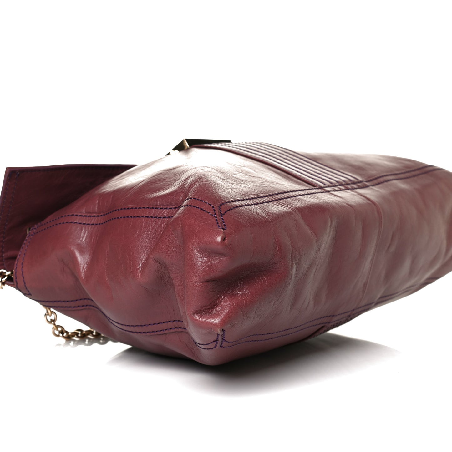 Vitello Acqua Maxi Baguette Shoulder Bag Malva