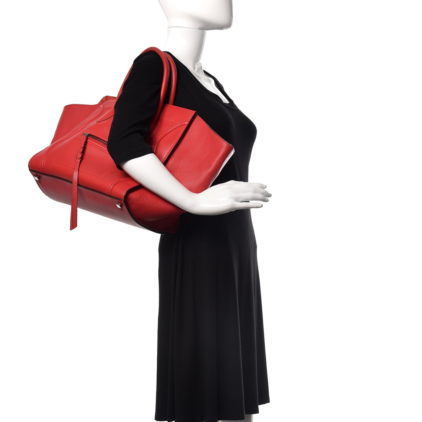 Supple Calfskin Medium Phantom Luggage Vermillion