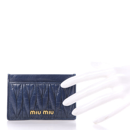 Miu Miu Nappa Matelasse Card Holder Bleuette 2 of 8