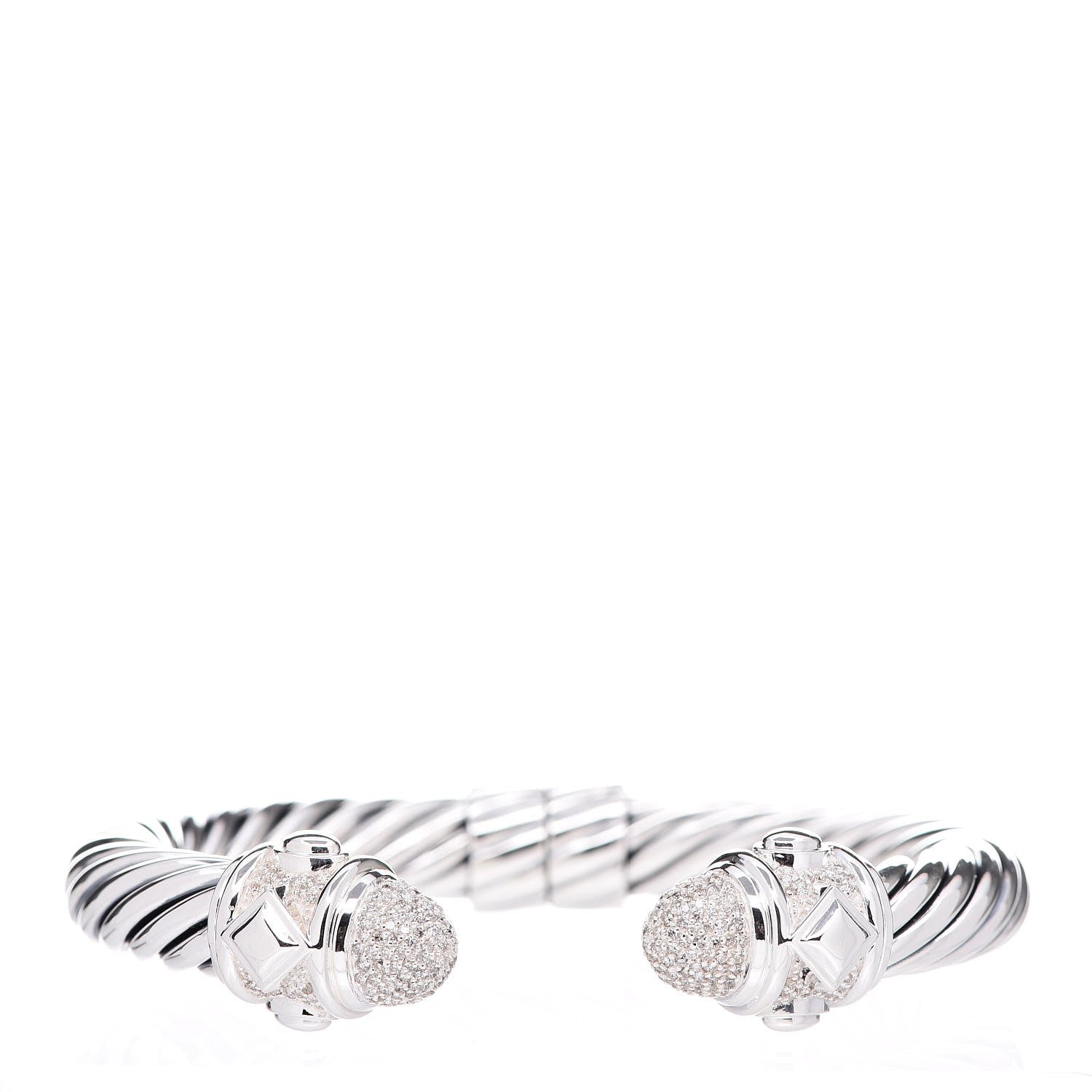 David Yurman Sterling Silver Diamond 10mm Renaissance Bracelet 1 of 6