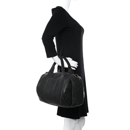 Alexander Wang Pebbled Lambskin Rocco Black Antique Brass Hardware 2 of 13