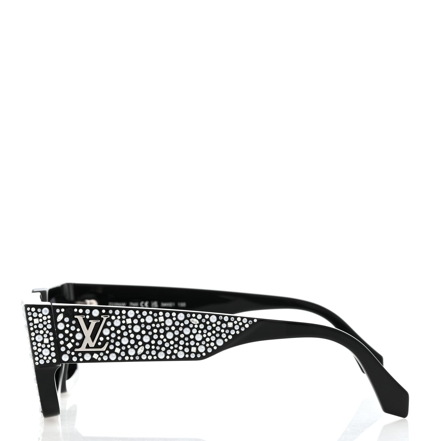 Louis Vuitton Acetate LV Clash Pearls & Strass Sunglasses Z2396W Black 3 of 8