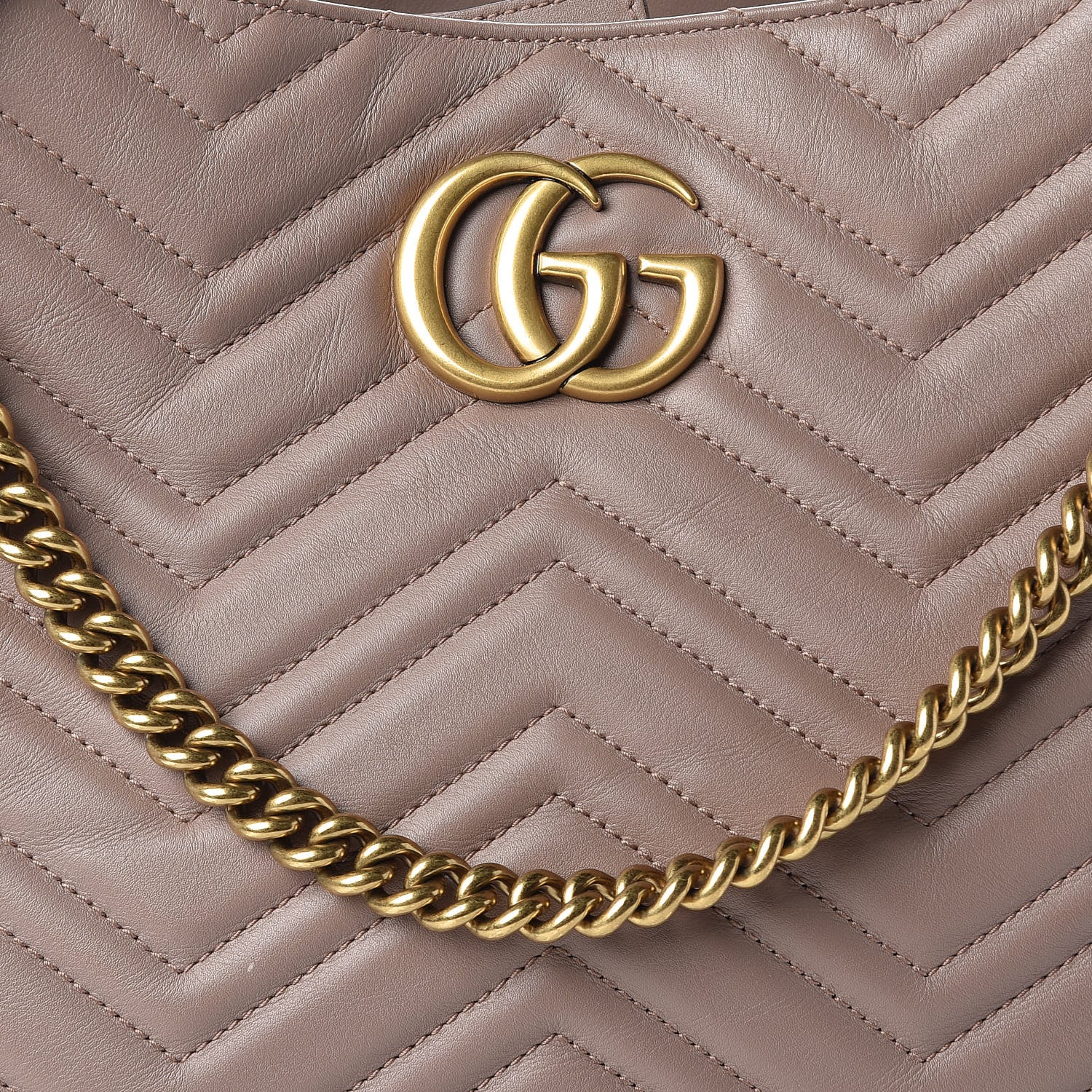 Gucci Calfskin Matelasse Medium GG Marmont Shoulder Tote Bag Porcelain Rose 8 of 15