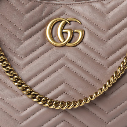 Gucci Calfskin Matelasse Medium GG Marmont Shoulder Tote Bag Porcelain Rose 8 of 15