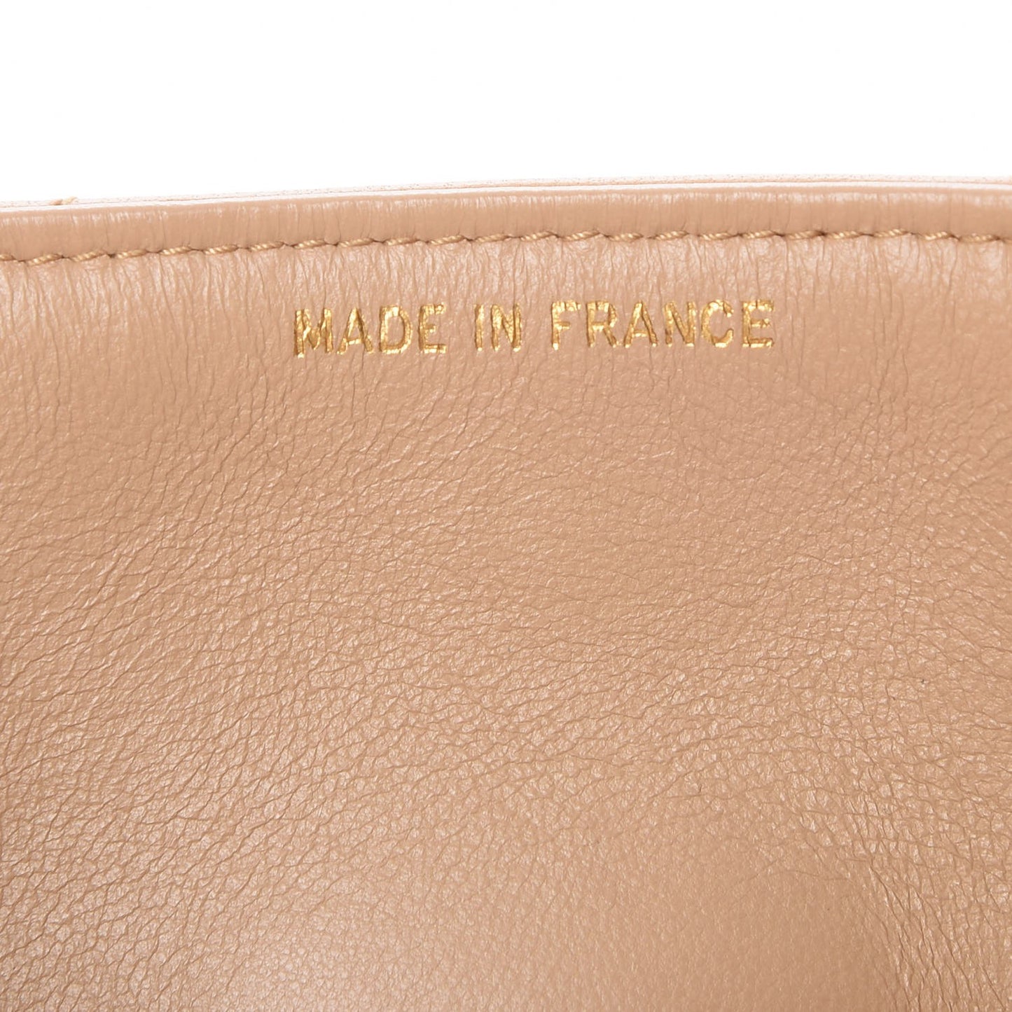 Lambskin Chevron Flap Beige