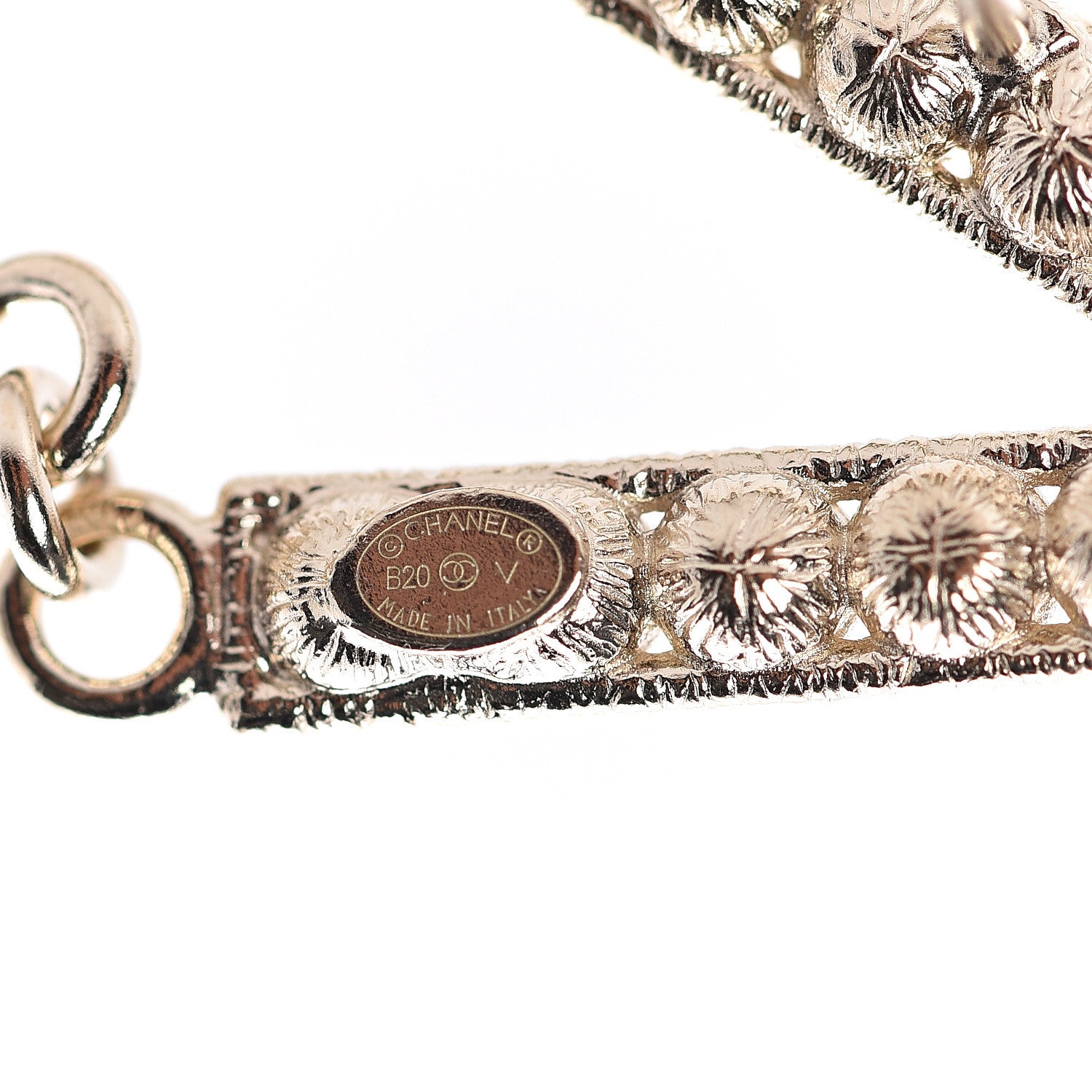 Chanel Crystal Cha-Nel Logo Drop Earrings Gold 3 of 3