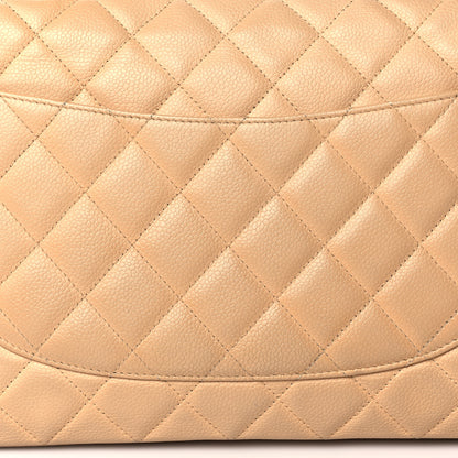 Chanel Caviar Quilted Jumbo Single Flap Beige 13 of 15