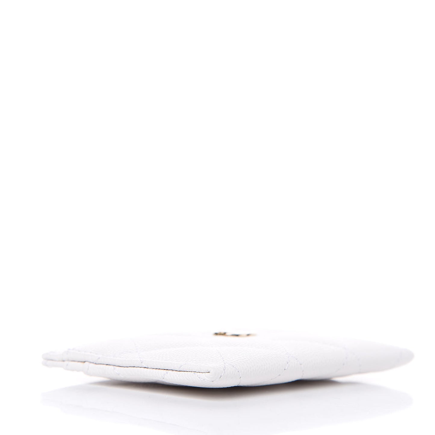 Caviar Quilted Card Holder White