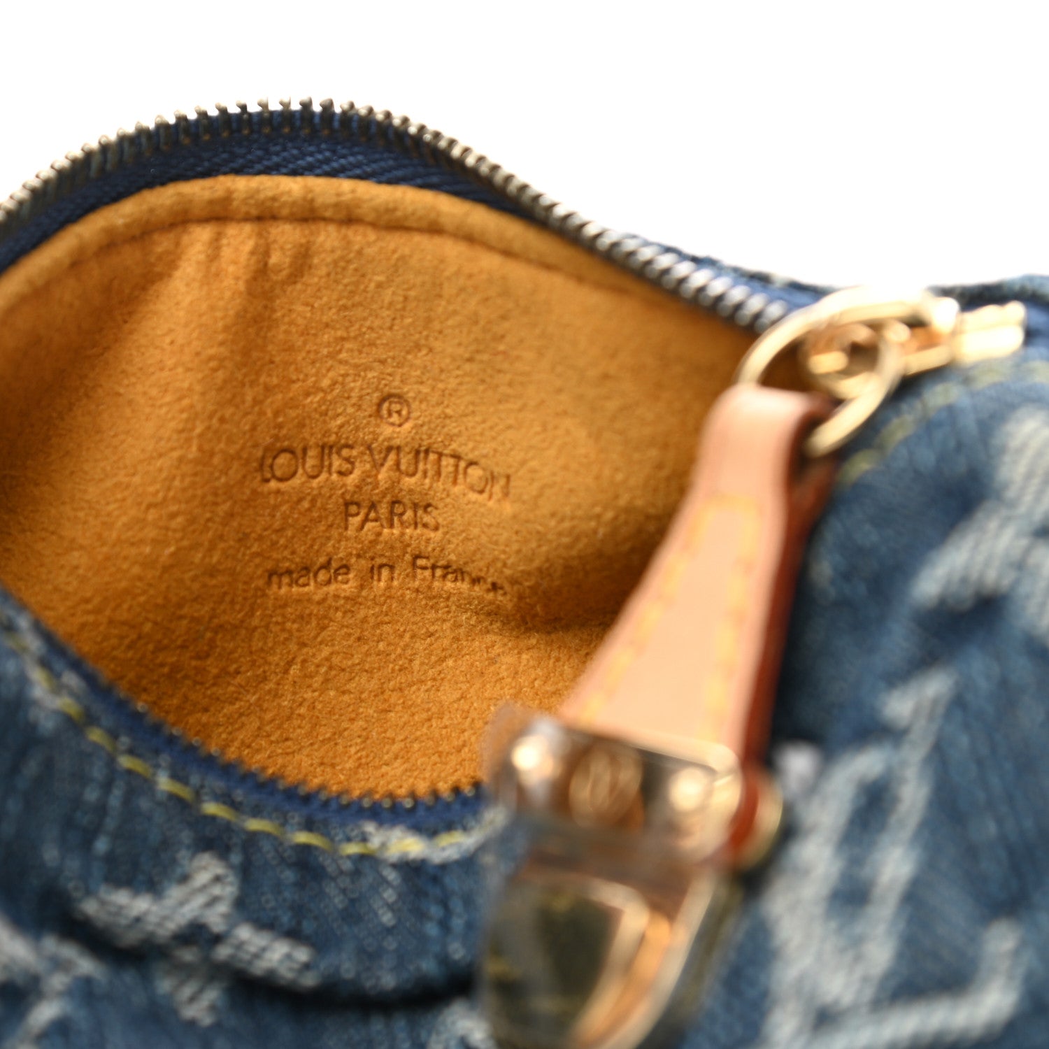 Louis Vuitton Monogram Denim Pochette Speedy PM Key Holder Blue 6 of 7