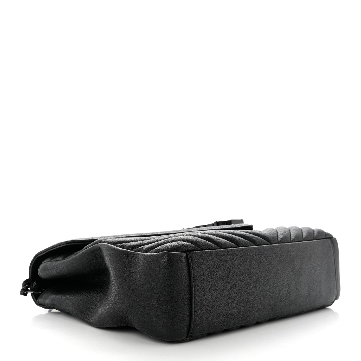 Saint Laurent Sheepskin Matelasse Chevron Monogram Monochrome Large College Satchel Black 4 of 10