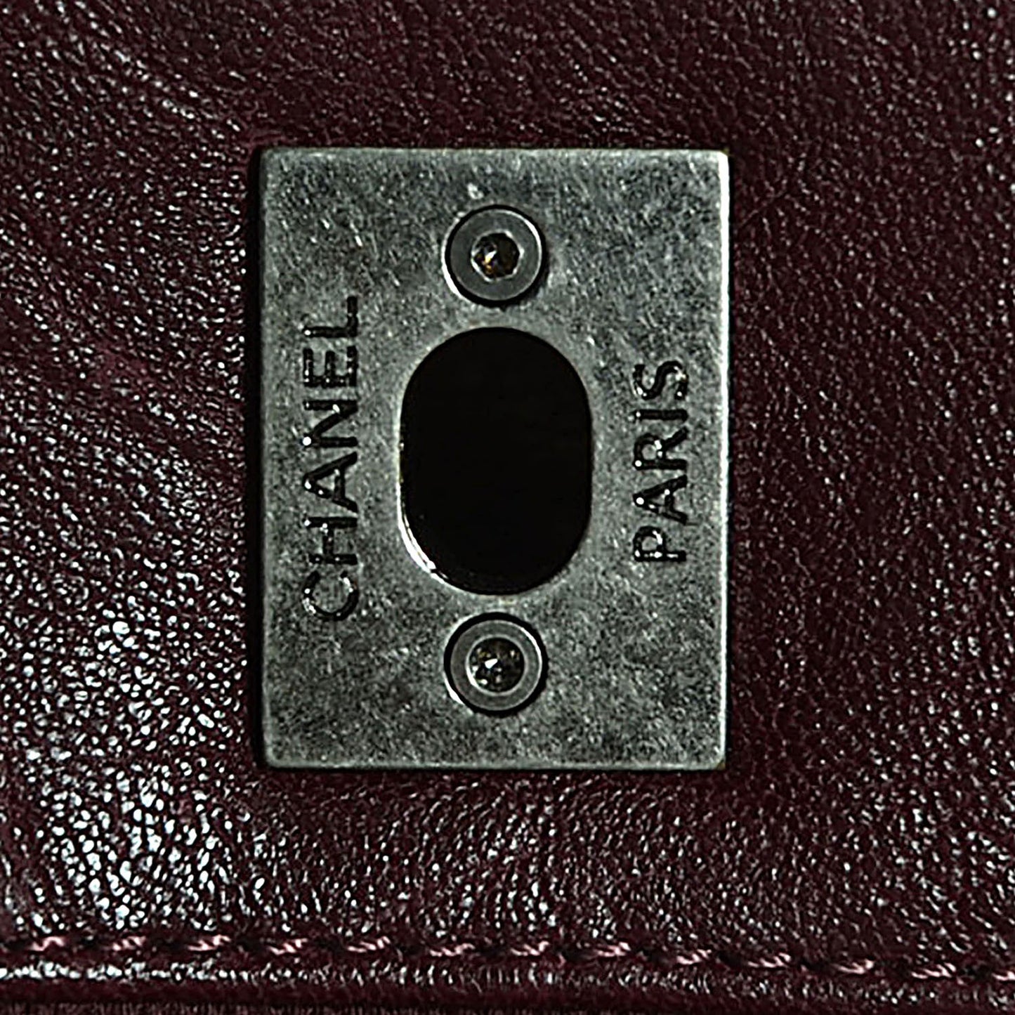 Distressed Lambskin Tote Burgundy