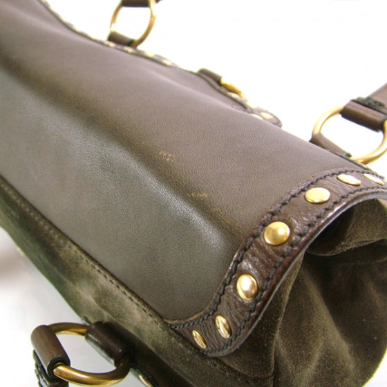 Suede Leather Stud Flap