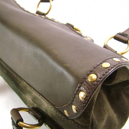 Saint Laurent Suede Leather Stud Flap 7 of 11