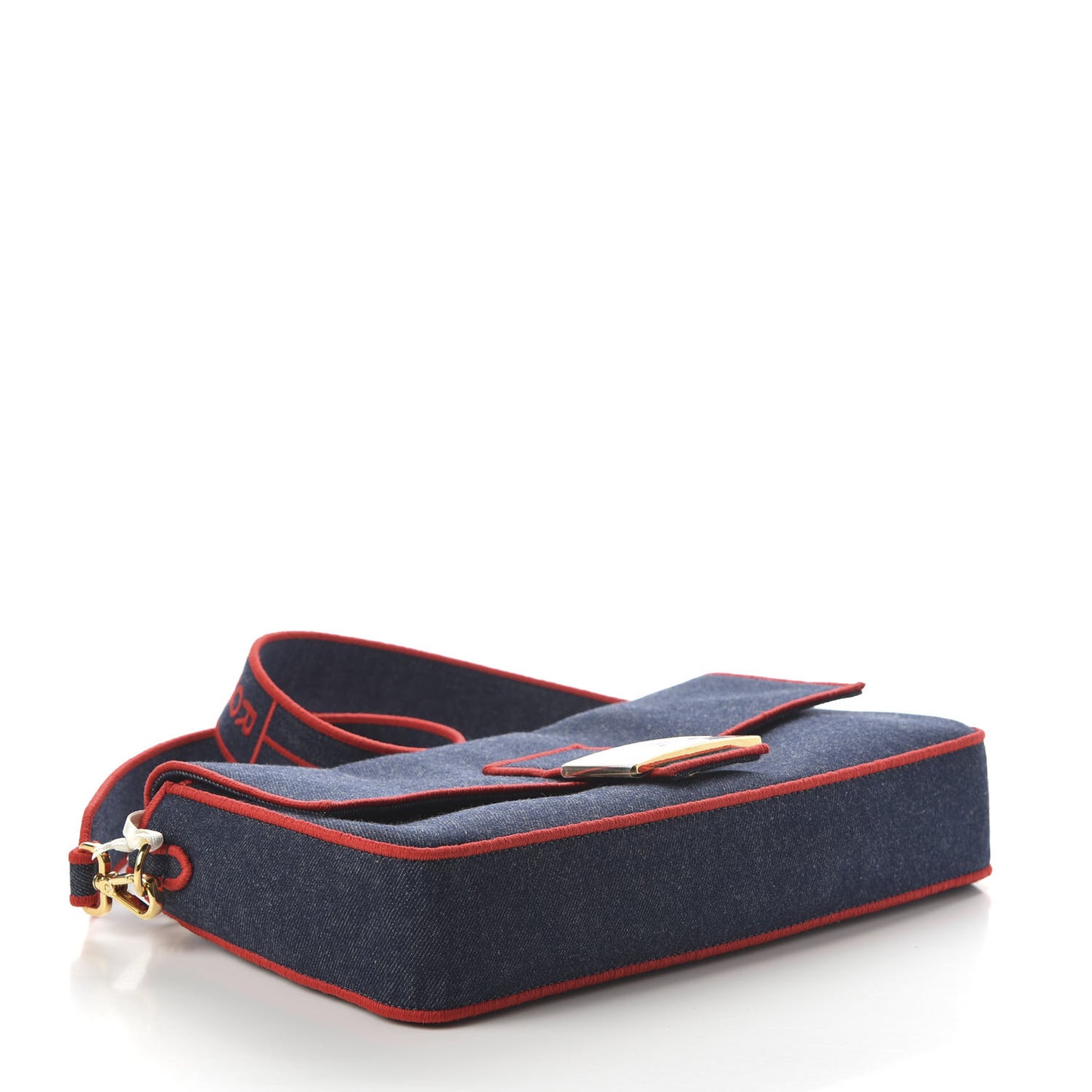 Denim Large Baguette Blue Rosso