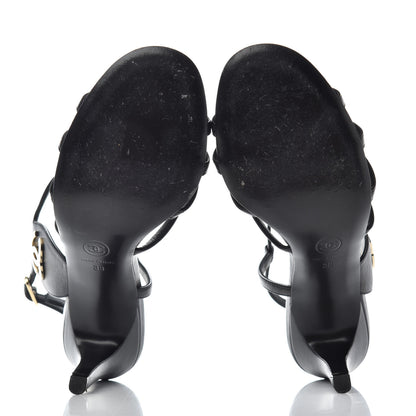 Chanel Lambskin CC Sandals 38 Black 6 of 10