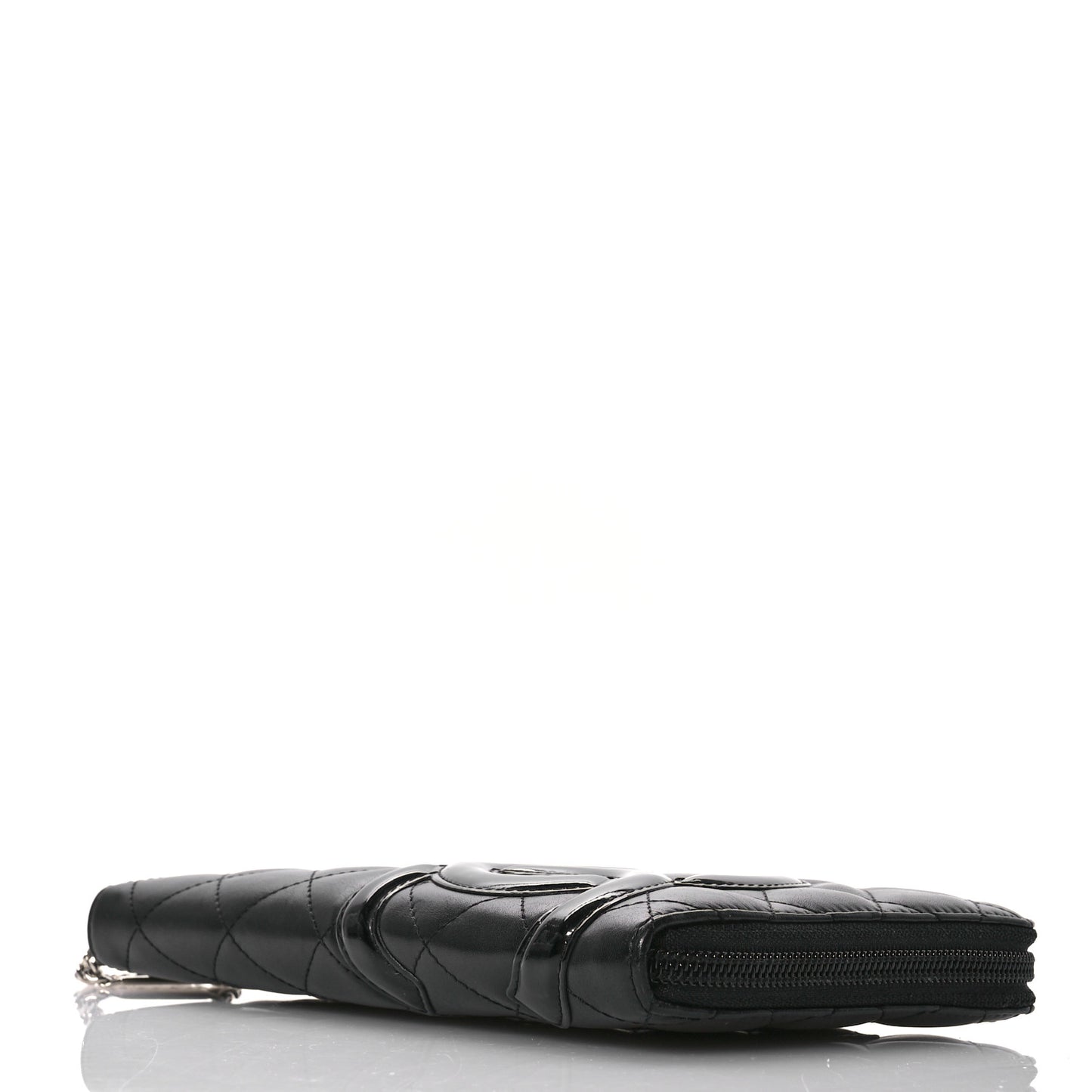 Calfskin Cambon Zip Around Organizer Wallet Black