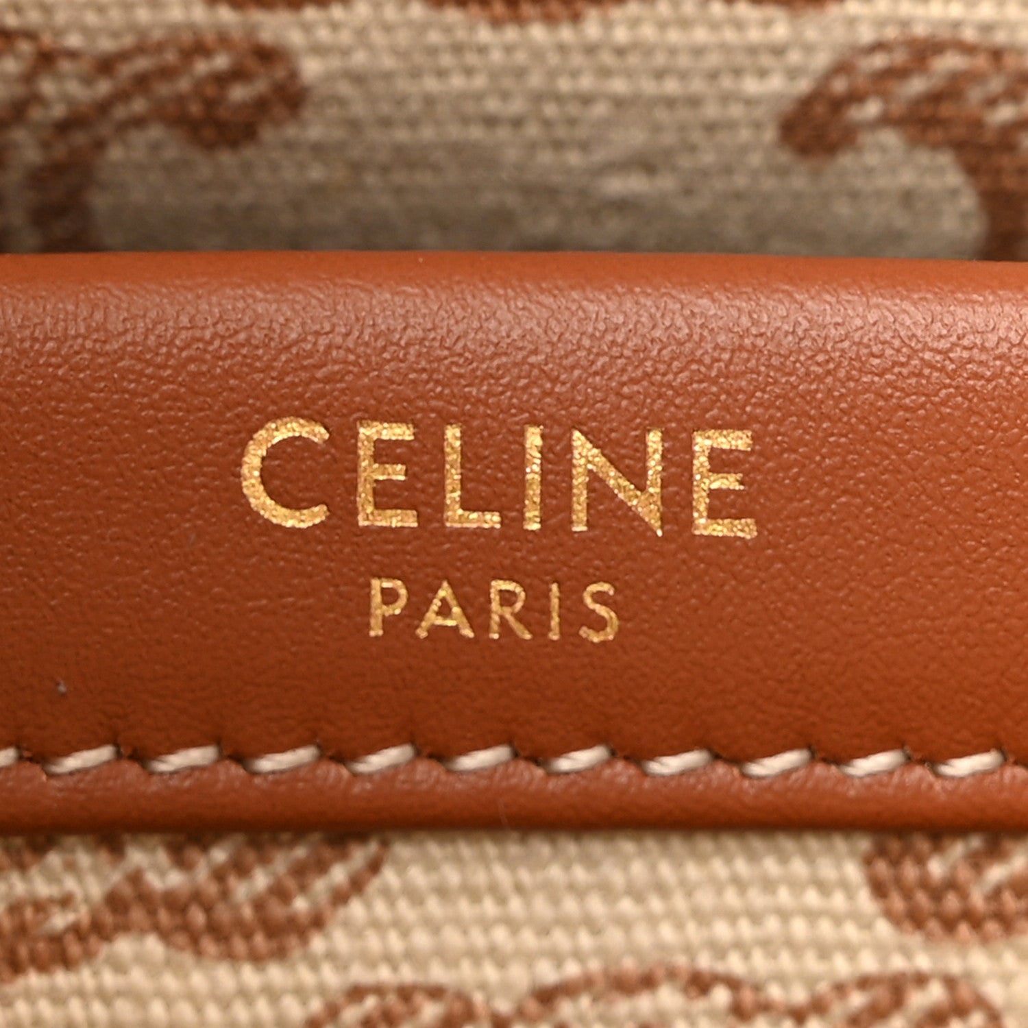 Celine Canvas Calfskin Triomphe Print Small Cabas Thais White 6 of 9