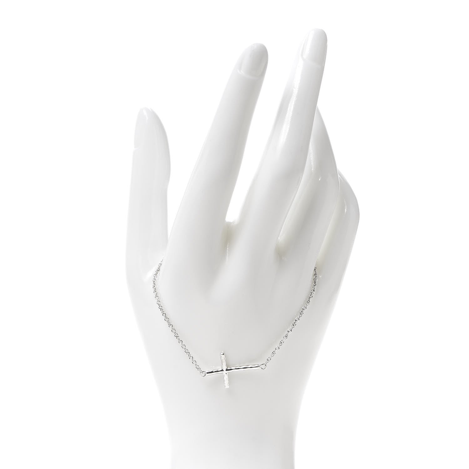 Tiffany Sterling Silver Paloma Picasso Hammered Cross Bracelet 2 of 6