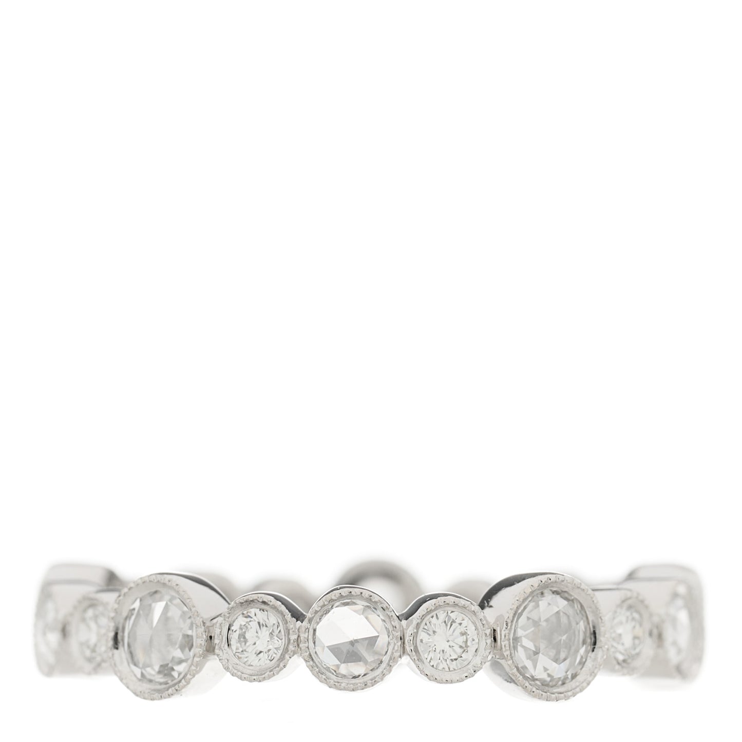Platinum Diamond Narrow Cobblestone Band Ring 47 4