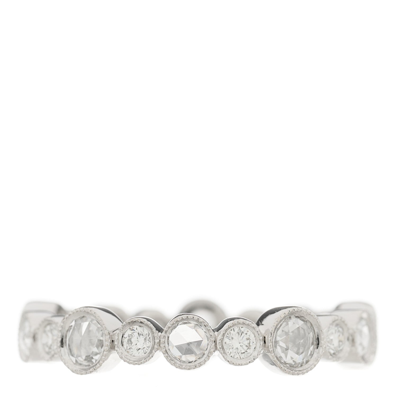 Tiffany Platinum Diamond Narrow Cobblestone Band Ring 47 4 3 of 5
