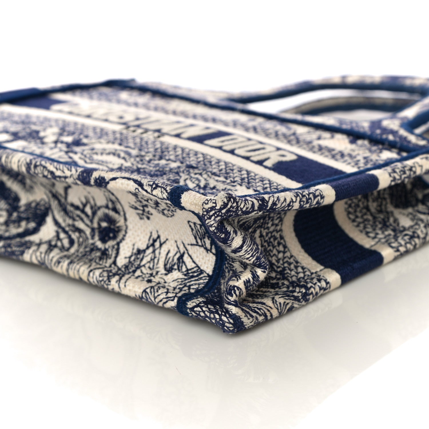 Christian Dior Canvas Embroidered Mini Toile De Jouy Book Tote Blue 8 of 10