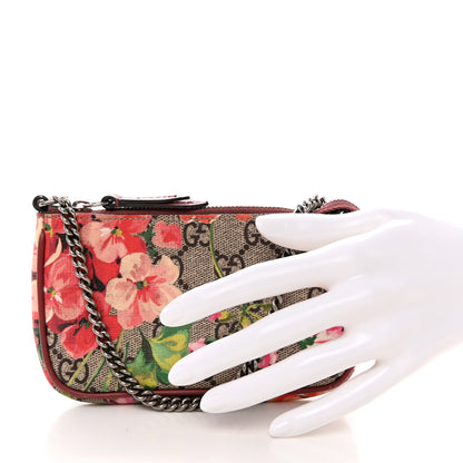 Gucci GG Supreme Monogram Blooms Mini Chain Bag Beige Multicolor Dry Rose 2 of 11