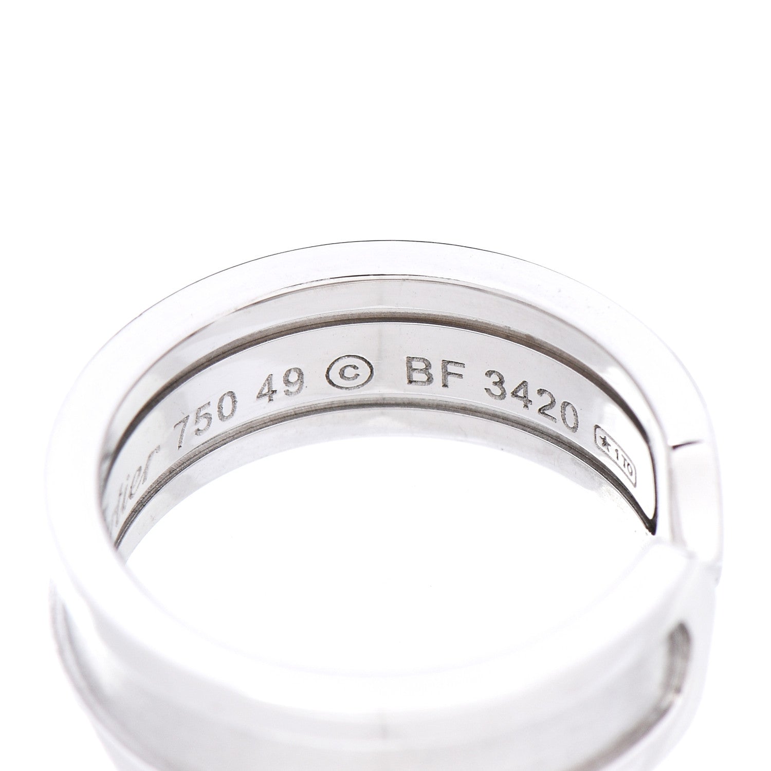 Cartier 18K White Gold 6.5mm C De Cartier Ring 49 4.75 5 of 5