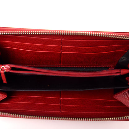 Gucci Pebbled Calfskin Soho Zip Around Wallet Red 5 of 9