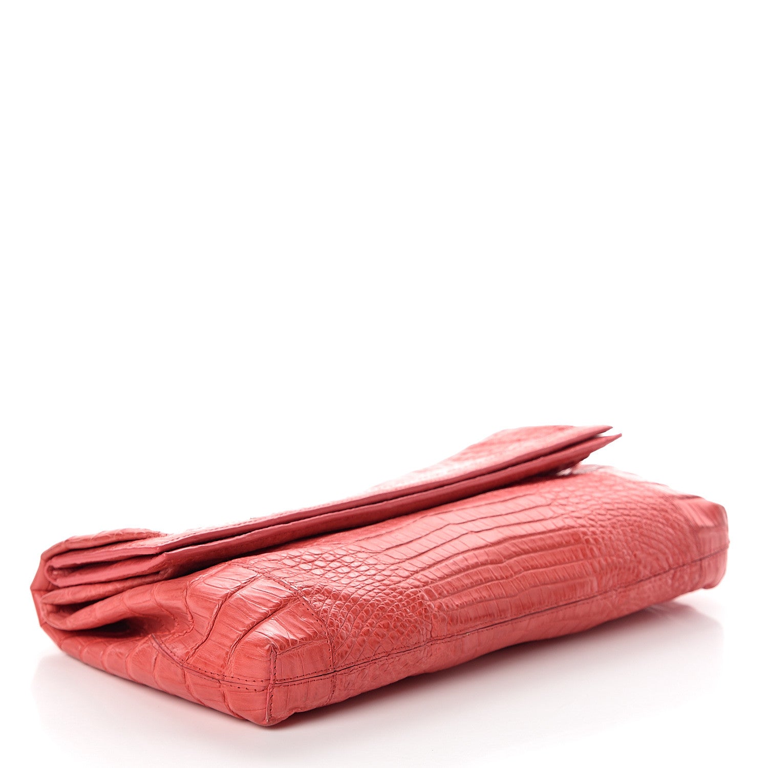 Nancy Gonzalez Crocodile Foldover Clutch Red 3 of 7