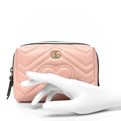 Gucci Calfskin Matelasse GG Marmont Cosmetic Case Perfect Pink 2 of 11