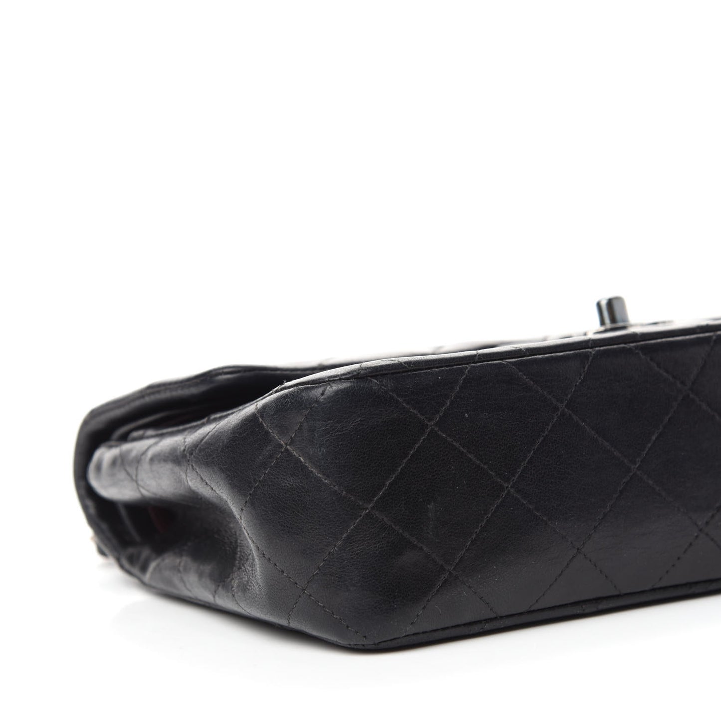 Lambskin Quilted Small Double Flap Black