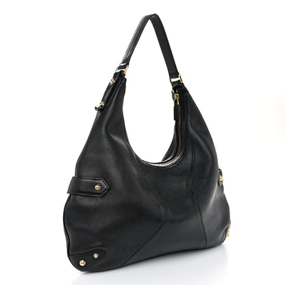 Gucci Calfskin Horsebit Chain Hobo Black 3 of 15
