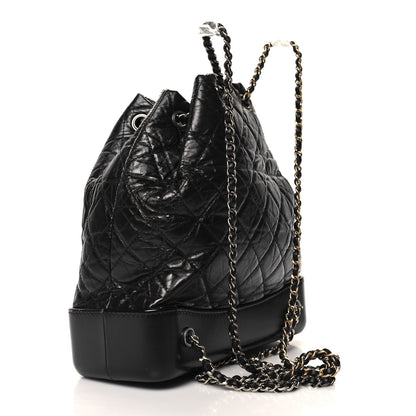 Chanel Aged Calfskin Quilted Gabrielle Backpack Black 3 of 14