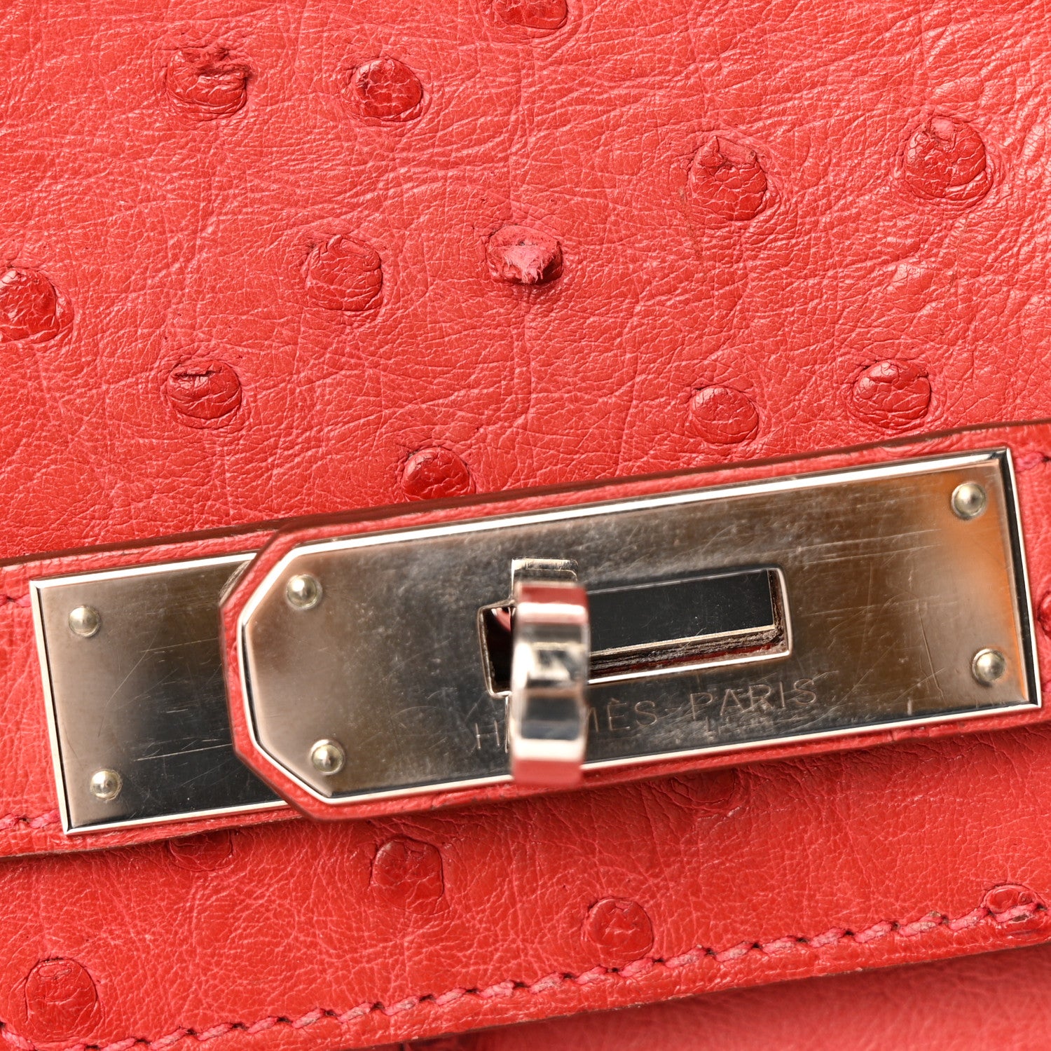 Hermes Ostrich Birkin 30 Rouge Vif 13 of 15