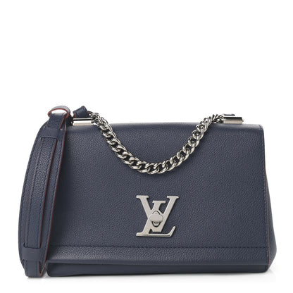 Louis Vuitton Calfskin Lockme II Chain Bag BB Marine Rouge 1 of 9