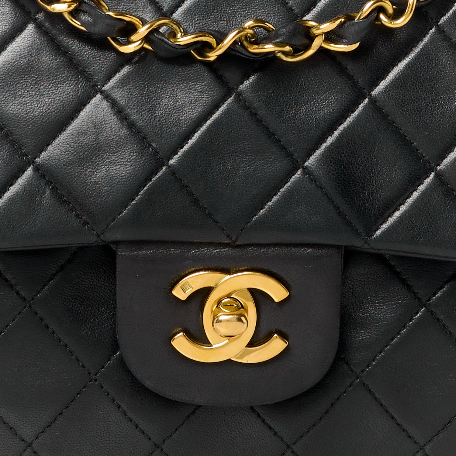 Chanel Lambskin Quilted Medium Double Flap Black 10 of 14