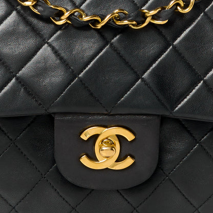 Chanel Lambskin Quilted Medium Double Flap Black 10 of 14