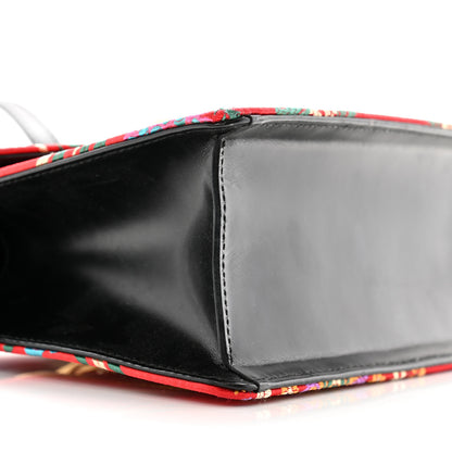 Gucci Jacquard Floral Mini Sylvie Top Handle Bag Red Multicolor Black 9 of 12